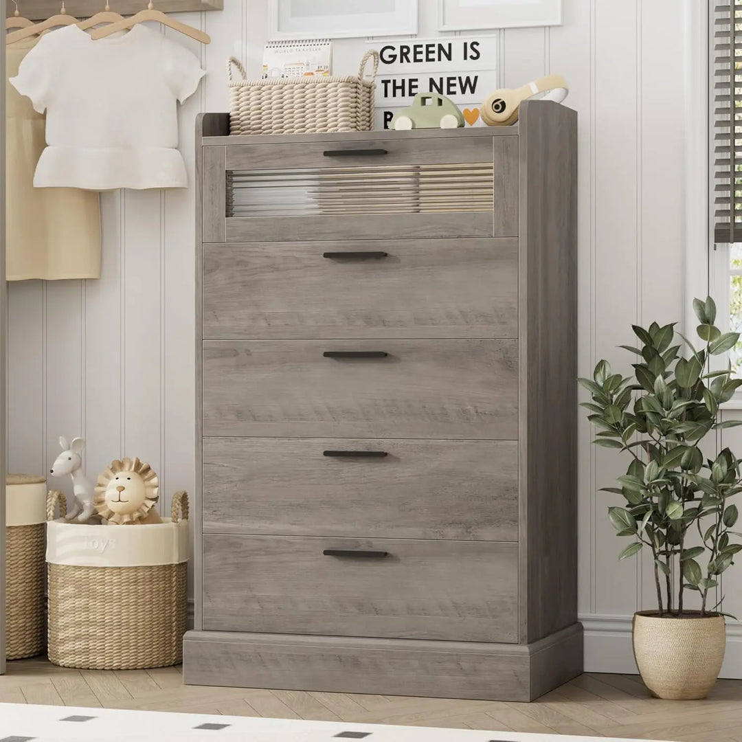 Modern 5 Drawer Dresser Bedroom