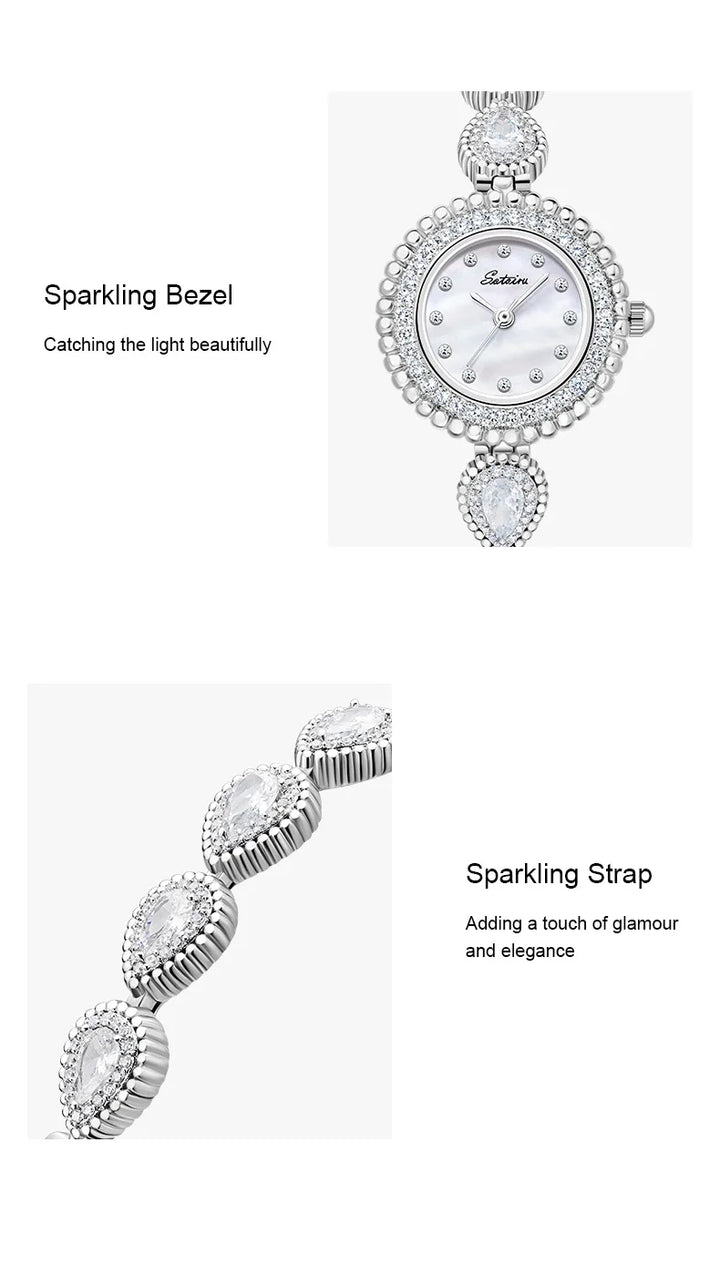 Sotoiru Luxury Bracelet Party Watches For Women Zircon Waterdrop Shape Quartz Wristwatch Jewel Accessory Gifts For Woman