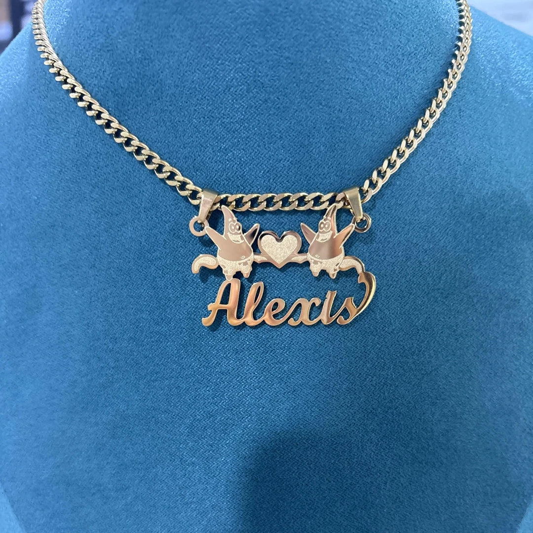 Custom Name Necklace With Butterfly Heart Detachable Pendant Women Girl Jewelry Stainless Steel Personalized Handmade Gifts