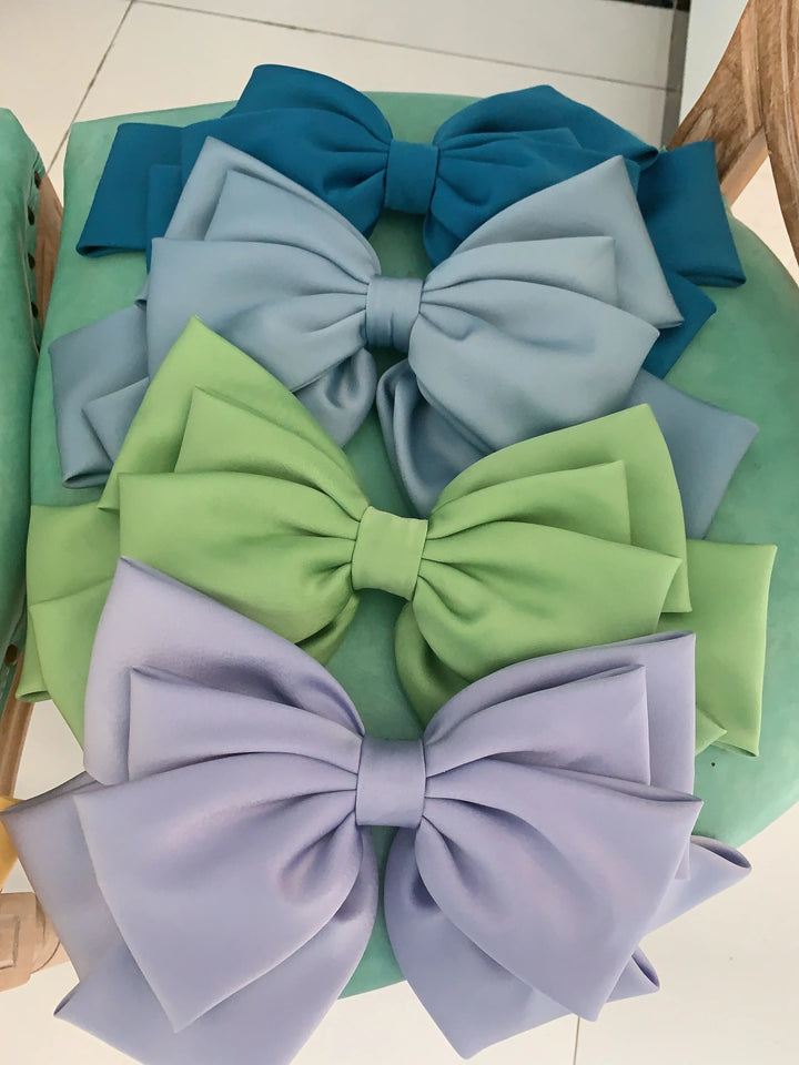 High Quality Bow Hairpin Women Popular Headwear Satin Fixed Hair Clip Large Retro Headdress Ponytail Clip Hair Accessories