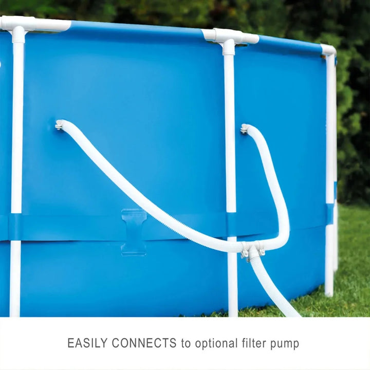 Round Metal Frame Above Ground Swimming Pool, Blue