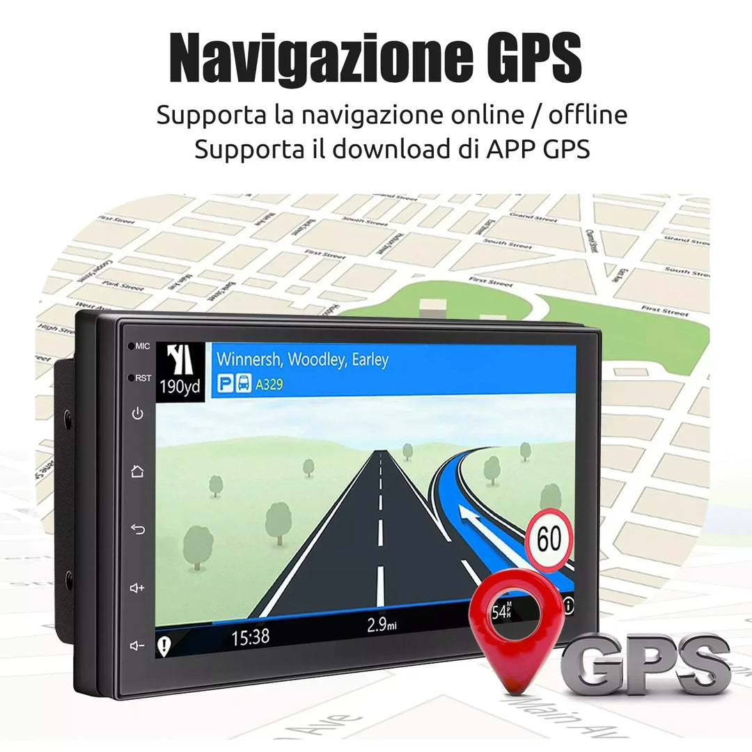 ESSGOO Car Stereo Radio Wireless CarPlay Android Auto 2 DIN 7" Car Stereo HD FM-Radio GPS Touch Screen Head Unit 4+64G DAB+AHD