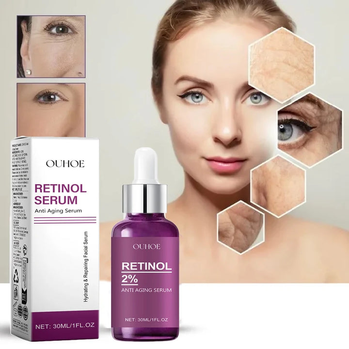 Retinol Remove Wrinkle Face Serum Lift Firming Anti Aging Fade Fine Lines Whitening Brightening Moisturizer Skin Care Cosmetics