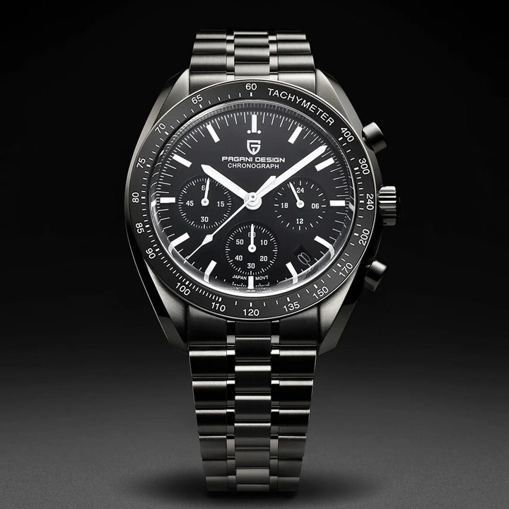 PAGANI DESIGN 2025 New Moon Men's Watches Luxury Quartz Watch For Men AR Sapphire Glass 100M Waterproof Wristwatch Chronograph