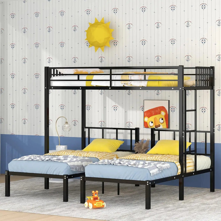 Twin Triple Bunk Bed with Desk