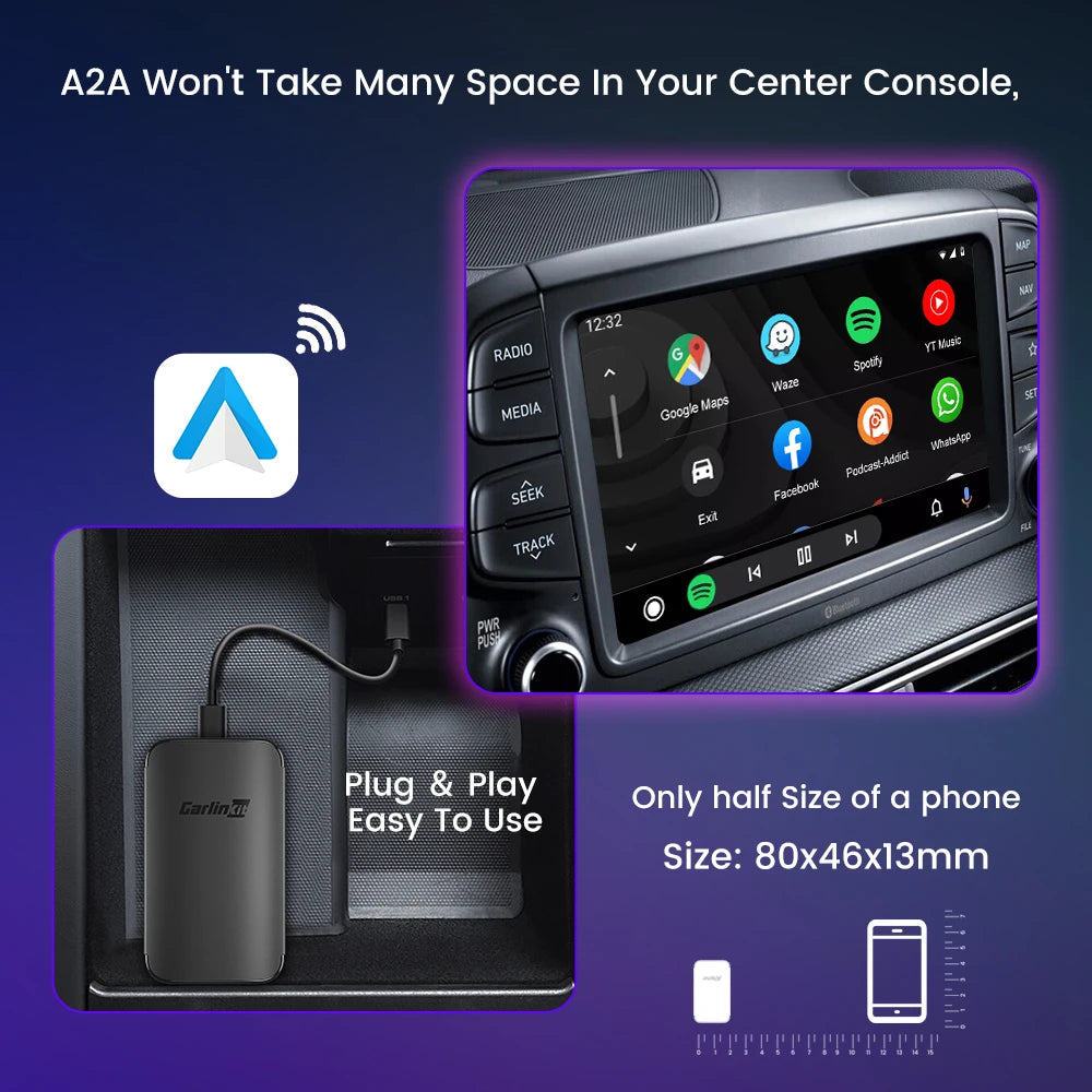 CarlinKit A2A Android Auto Wireless Adapter Android Auto Dongle For Vw Mercedes Mazda Toyota Jeep Hyundai KIA Peugeot