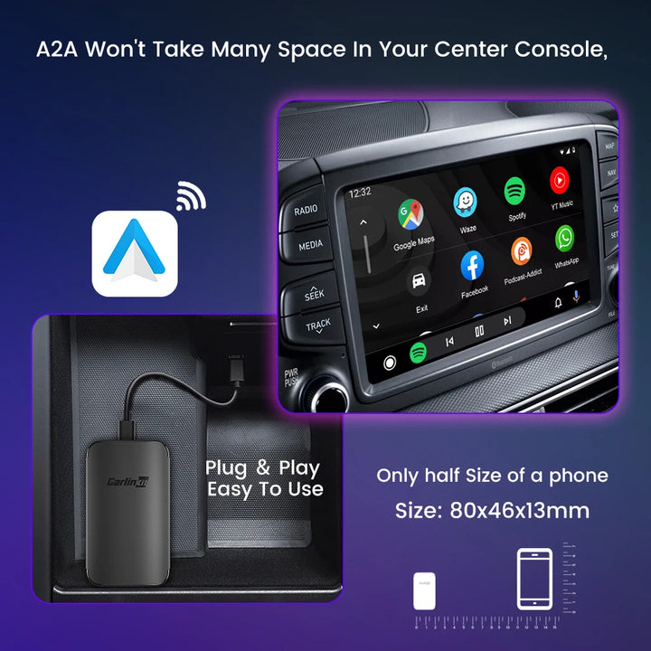 CarlinKit A2A Android Auto Wireless Adapter Android Auto Dongle For Vw Mercedes Mazda Toyota Jeep Hyundai KIA Peugeot