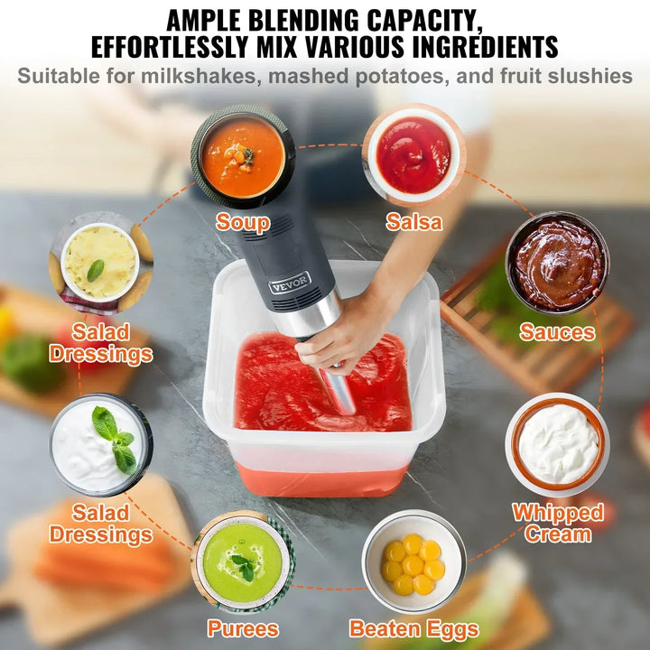 VEVOR Commercial Immersion Blender 500W 12/20inch Heavy Duty Hand Mixer Kitchen Stick Mixer for Soup Smoothie Puree Baby Food