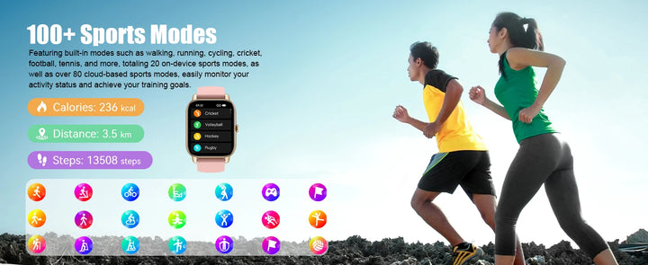 AI Voice Assistant Smart Watch for Men/Women, 1.85'' HD Touch Screen Fitness Trackers with Wireless Call/ IP68 Waterproof