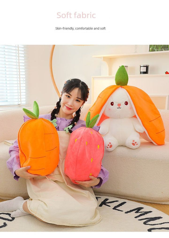 Internet Celebrity Transformed Fruit Plush Toys Strawberry Rabbit