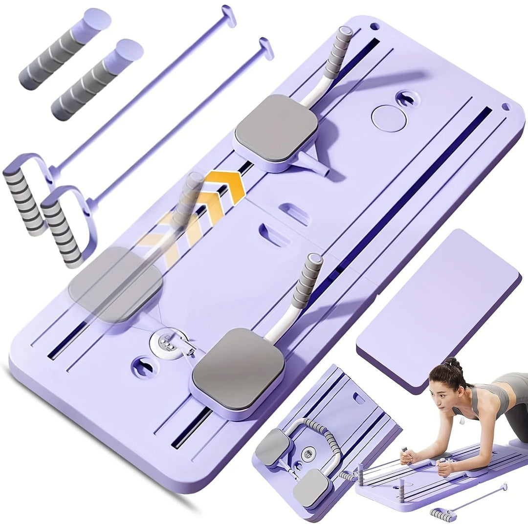 2024 Home Fitness Multifunctional 5-in-1 Pilates Skateboard Foldable Pilates Reformer Board Home