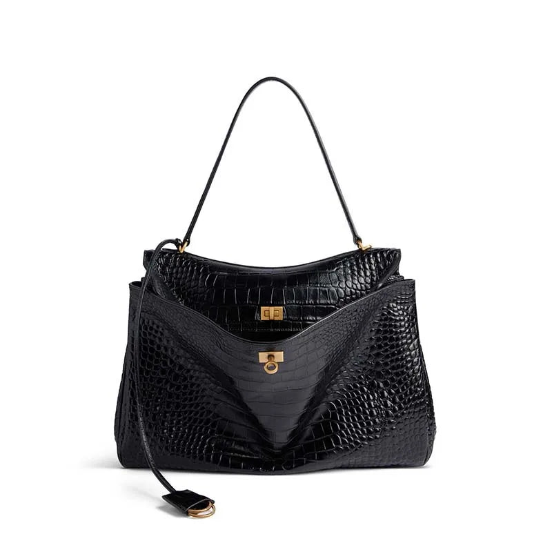 2025 Luxury Brand Rodeo Woman Bags Spring Autumn Genuine Leather Women Totes Fashion Gold Buckle Women Shoulder HandBags
