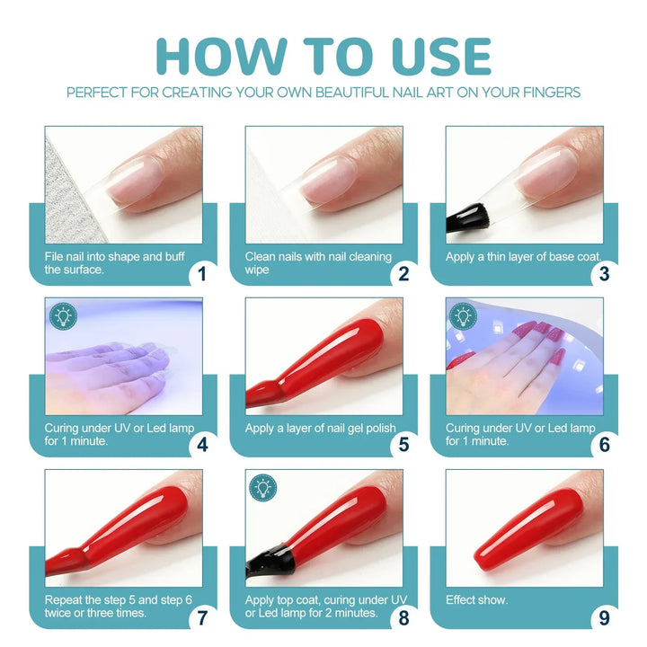 COSCELIA 6Pcs Glitter Gel Nail Set