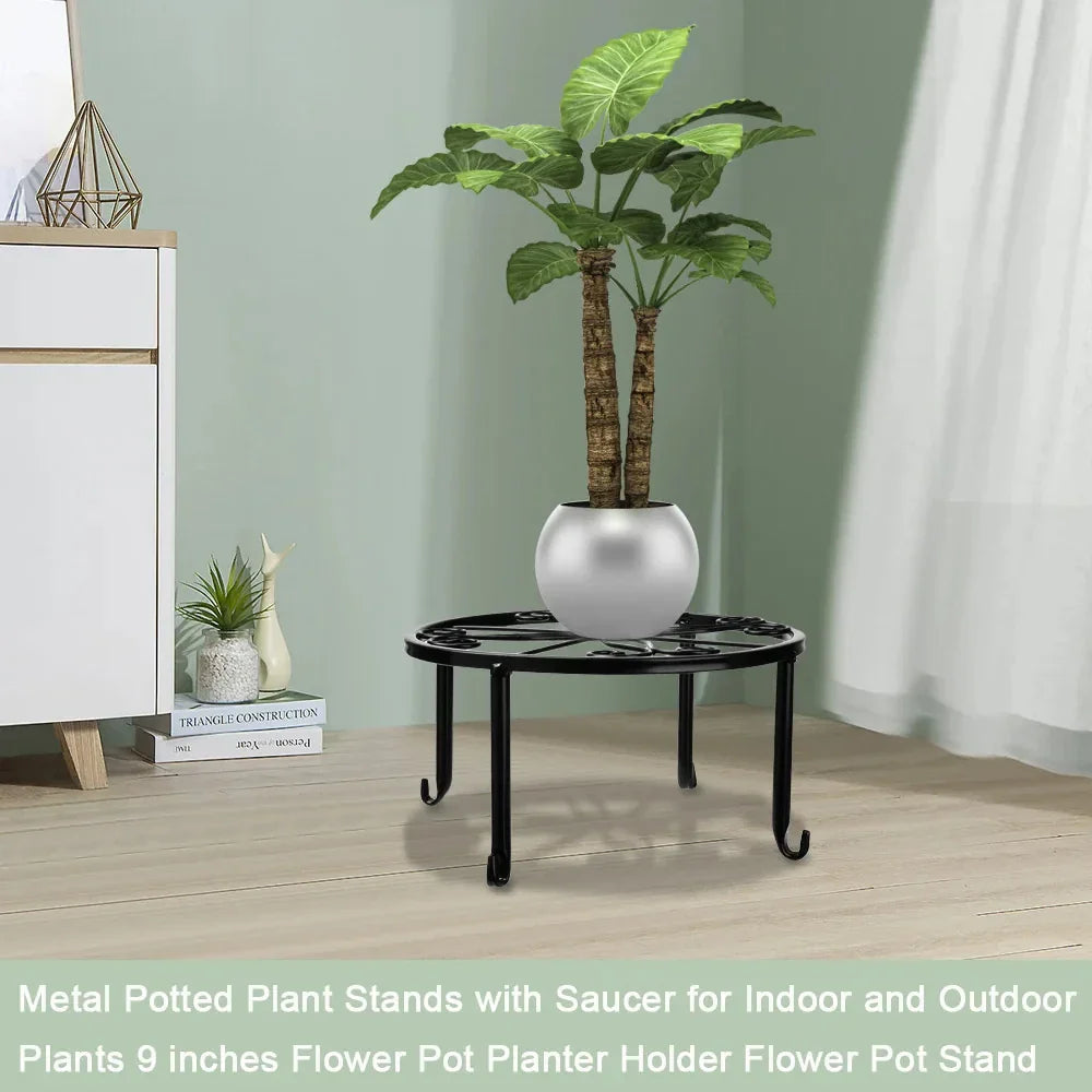 Metal Plant Stand with Saucer