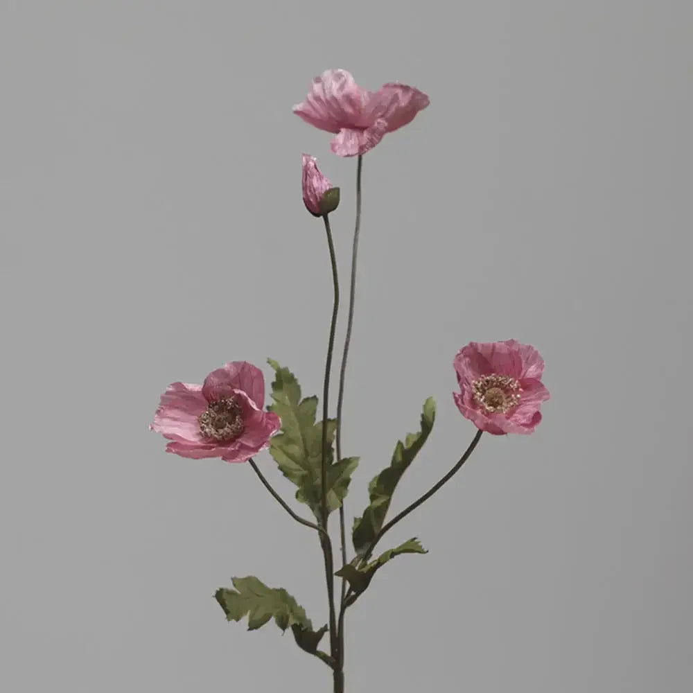 Artificial Silk Poppy Flowers Bouquet