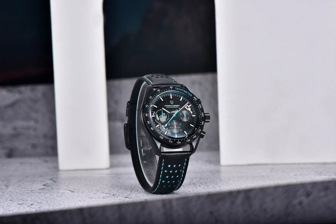 PAGANI DESIGN 2024 New Moon Dark Men's Watches Luxury Quartz Watch Men Skeleton Sport Chronograph AR Sapphire glass Wrist Watch