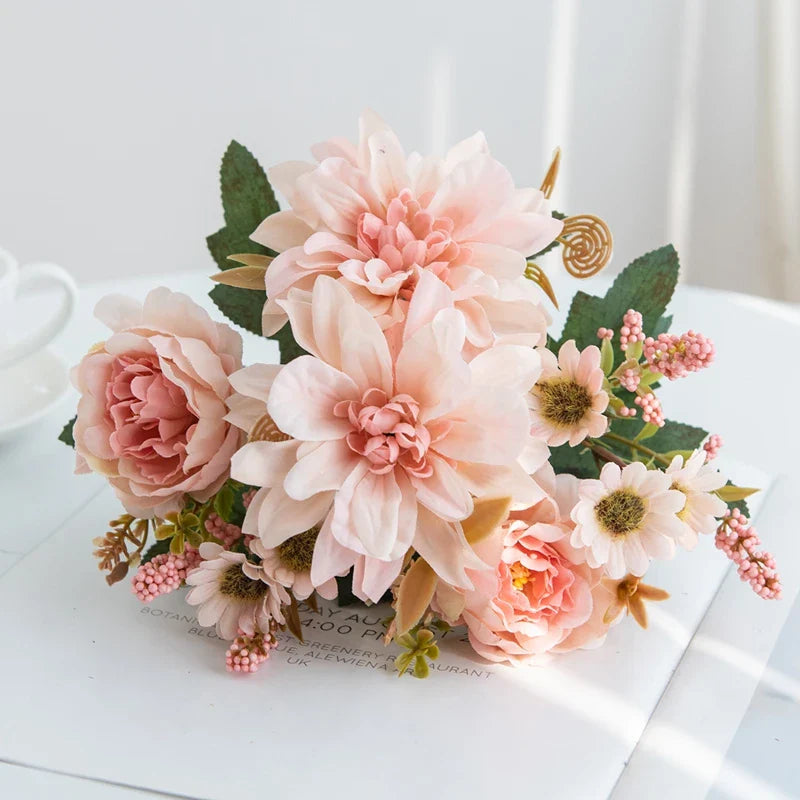 1Pc Artificial Silk Dahlia Rose Daisy