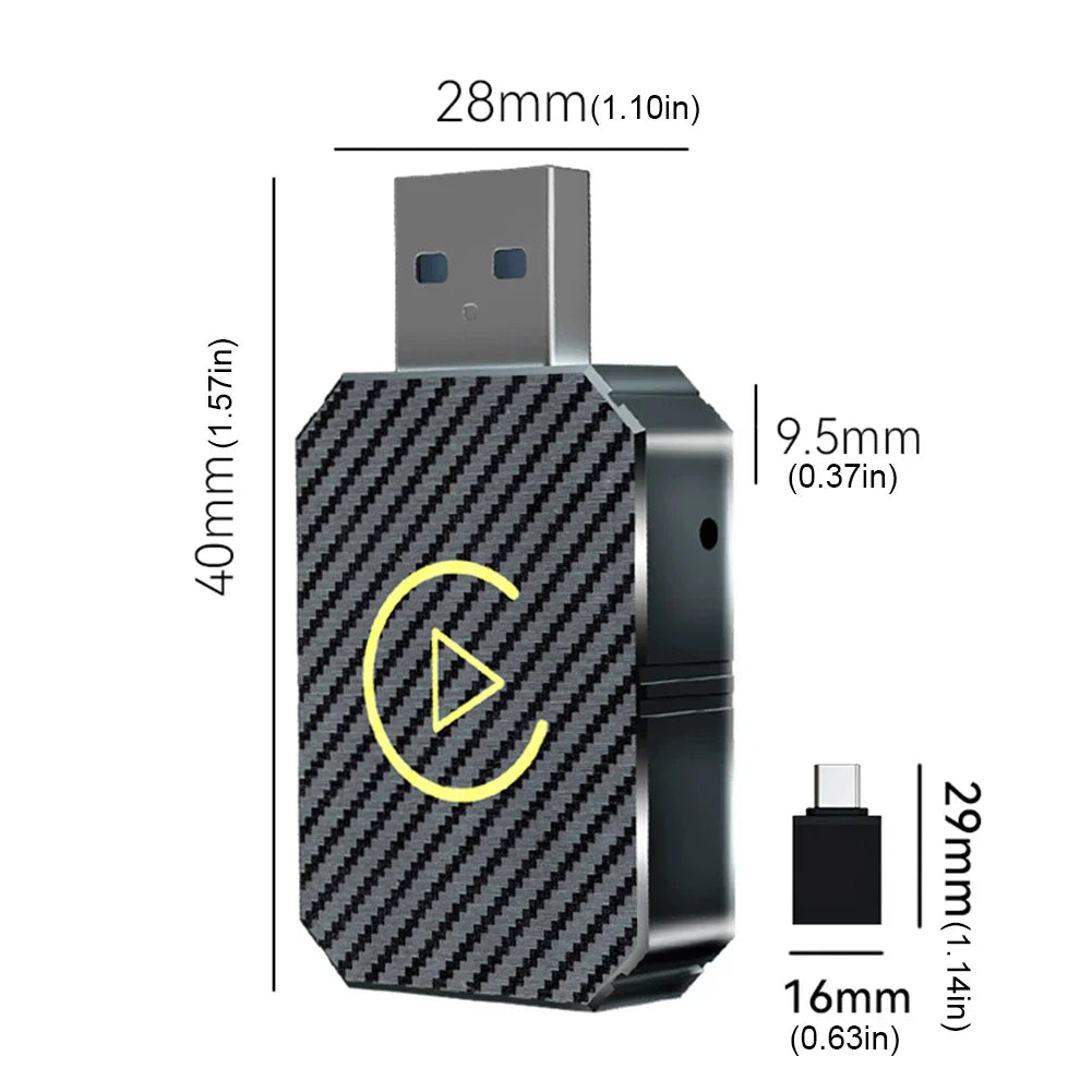 CarPlay AI Box BT WiFi Wireless Carplay Android Auto Adapter 2 in 1 Mini Box Plug&Play for OEM Wired CarPlay/Andriod Auto Cars