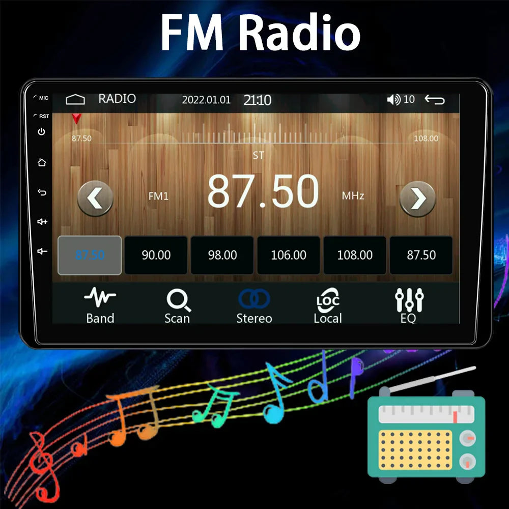 New 9 Inch Car Stereo HD Touch Screen Single Din Car Radio Support Carplay Android Auto With Bluetooth Backup Camera Navigation