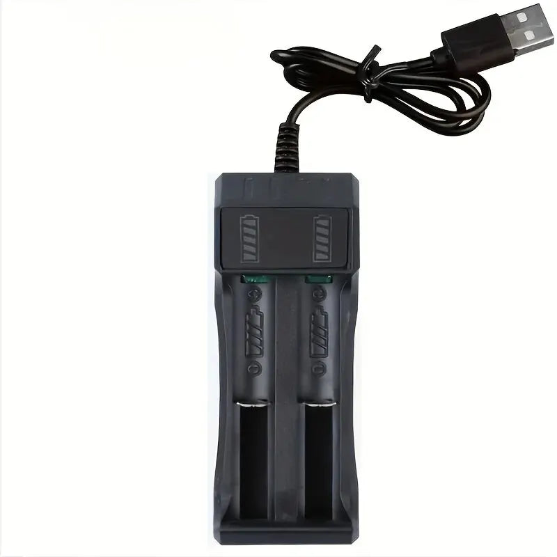 Dual 18650 Battery Charger Black 1 2 Slots For 18650 Charging 4.2V Rechargeable Lithium Battery Charger for Laser Flashlight