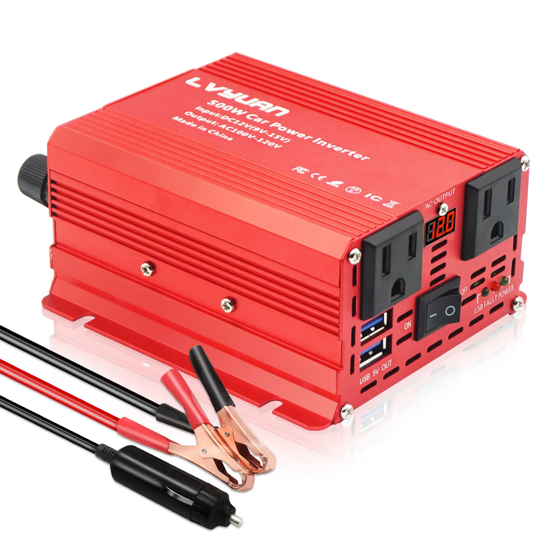 500W DC 12V To AC 110V 220V 50Hz 60Hz Car Power Inverter Automatic Transformer Adapter Dual USB EU US Universal Socket Converter