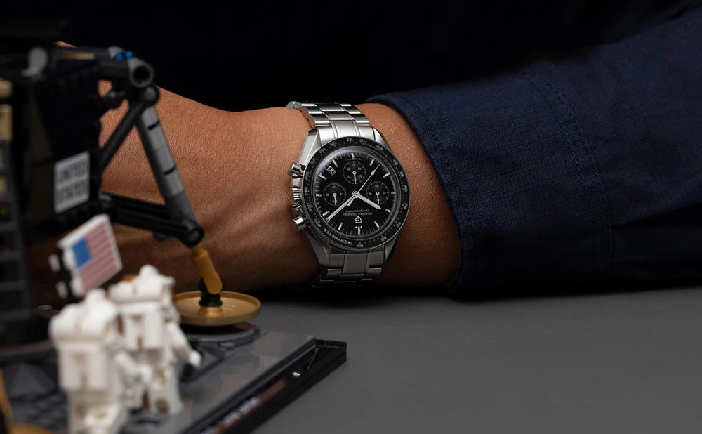 PAGANI DESIGN 2025 New Moon Men's Watches Luxury Quartz Watch For Men VK63 Chronograph AR Sapphire Mirror Ceramic Bezel Luminous