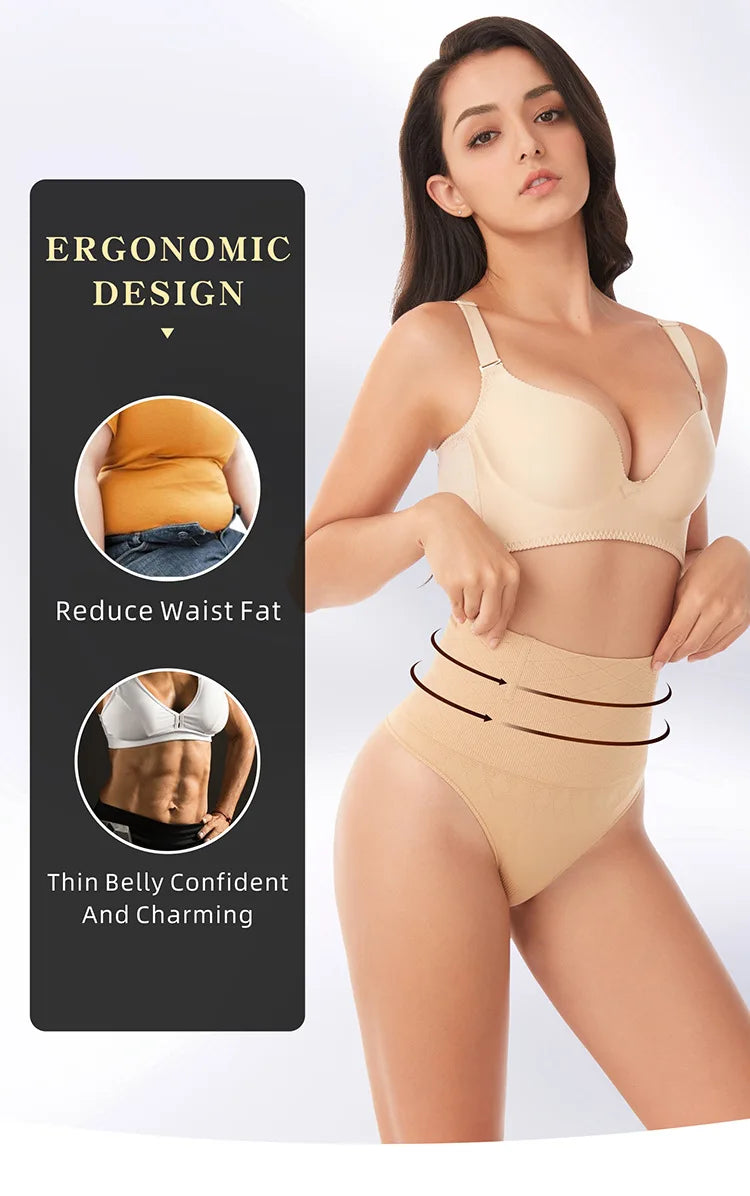 Seamless Thong Shapewear Women High Waist Tummy Control Panties Slimming Underwear Butt Lifter Belly Waist Trainer Body Shaper