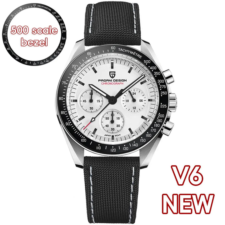 PAGANI DESIGN 2025 Silver Gold Moon Luxury Quartz Watches Men Sport Chronograph Sapphire Crystal Stainless steel Watch For Men