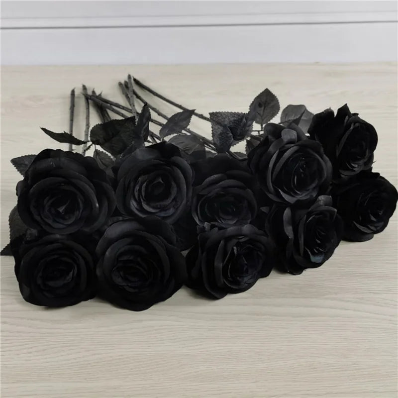 Artificial Black Rose Heads