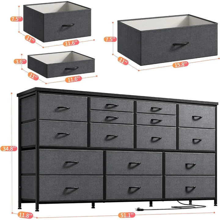 60'' TV Stand Dresser with Storage