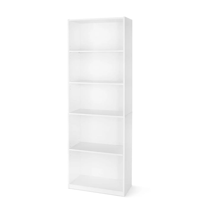 5-Shelf Dresser Bookcase White