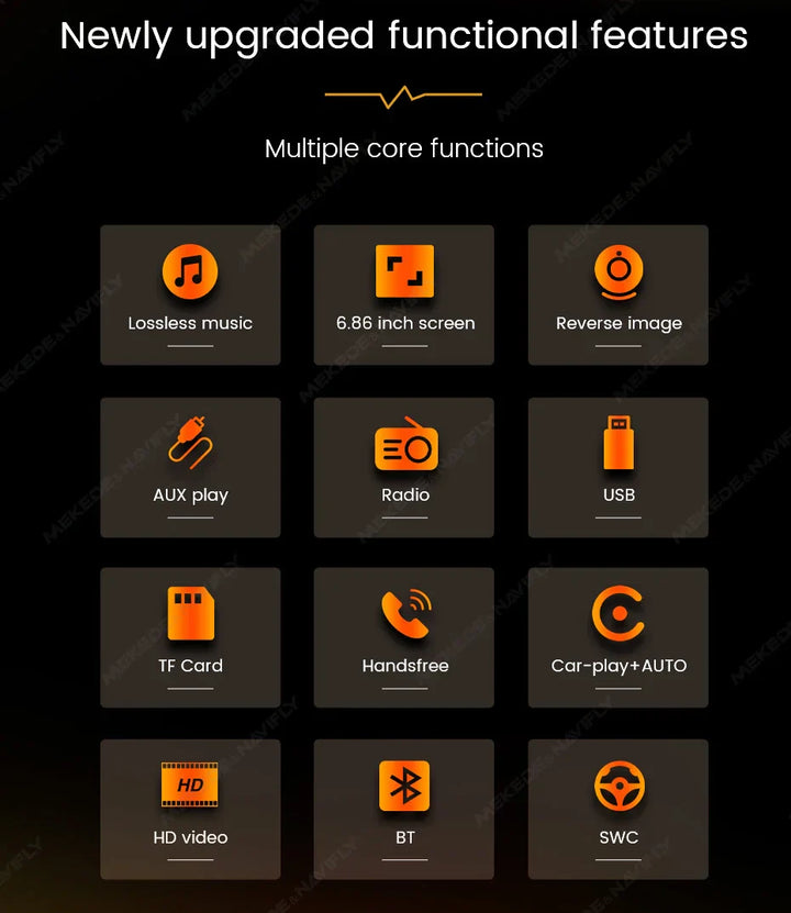 MEKEDE 6.86-inch 1din Universal Car Multimedia Smart Screen Wired Wireless Andriod Auto CarPlay Stereo FM Auto Radio BT USB TF