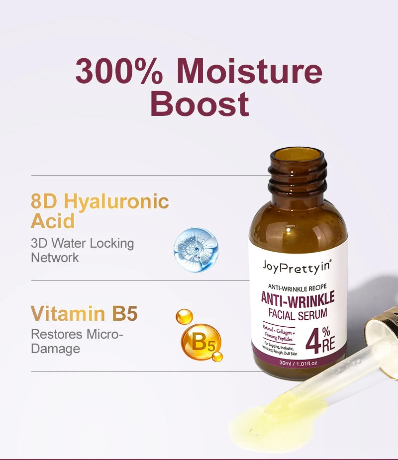Retinol Anti Wrinkle Aging Face Serum Smooth Moisturizing Fade Fine Line Firming Nourishing Essence Moisturiz Facial Serum