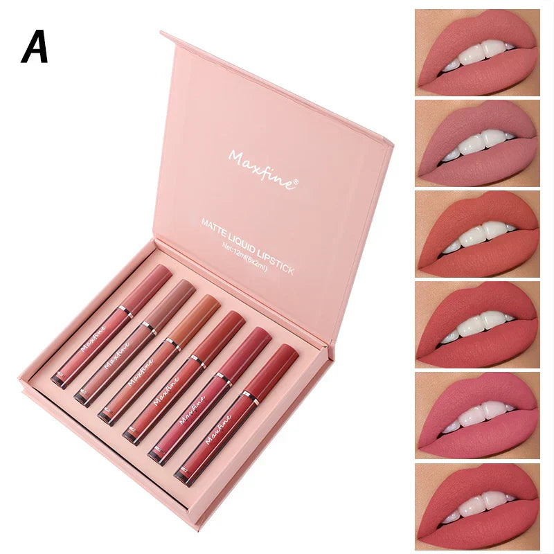 6-Color Waterproof Lip Gloss Set
