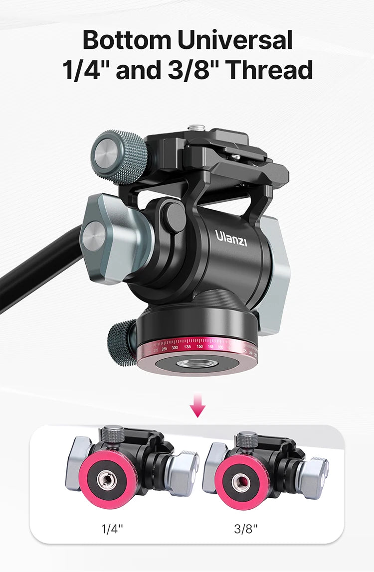 Ulanzi U-190 U190 Panoramic Tripod Head Hydraulic Fluid Video Damping Head For Tripod Monopod DSLR Camera Holder Stand Mobile