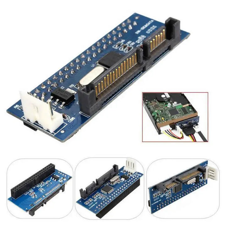 IDE to SATA Adapter HDD 3.5 IDE to SATA Hard Disk Converter PATA IDE 39/40Pin to SATA 22Pin Hard Drive Connector with Data Cable