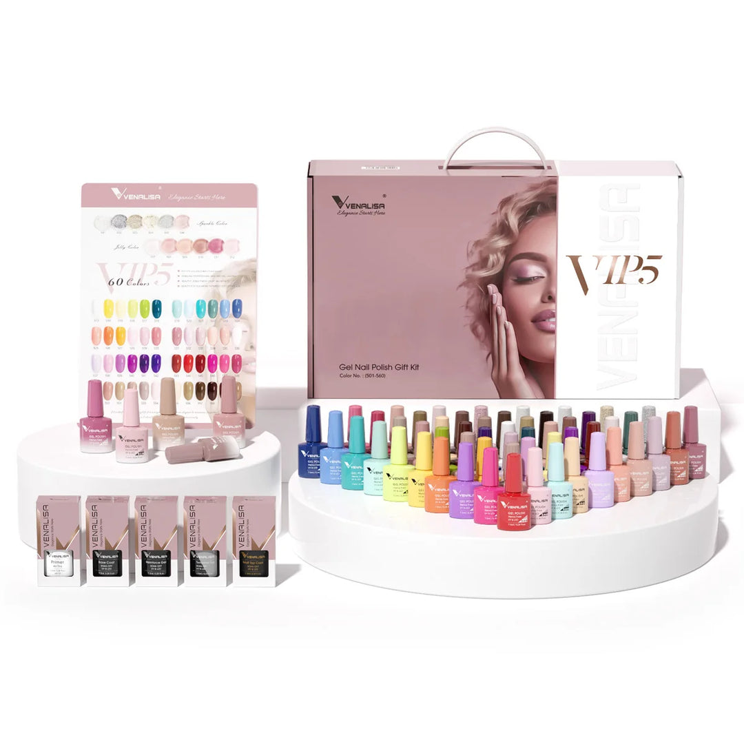 Venalisa VIP Kit 36/60 Colors Nail Gel Polish Set Fast Delivery Soak Off UV LED Base Coat Topcoat Color Book Nail Manicure Gel
