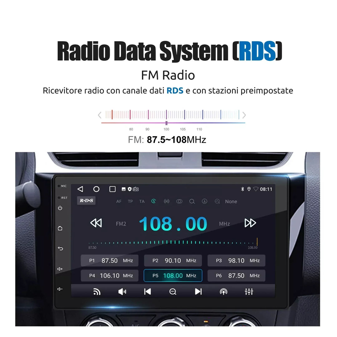 ESSGOO Car Stereo Radio Wireless CarPlay Android Auto 2 DIN 7" Car Stereo HD FM-Radio GPS Touch Screen Head Unit 4+64G DAB+AHD