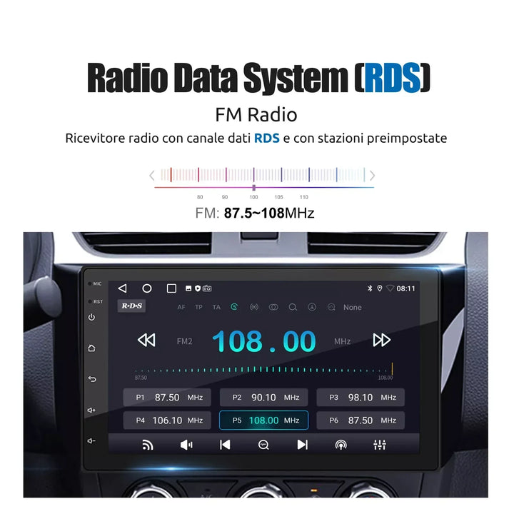 ESSGOO Car Stereo Radio Wireless CarPlay Android Auto 2 DIN 7" Car Stereo HD FM-Radio GPS Touch Screen Head Unit 4+64G DAB+AHD