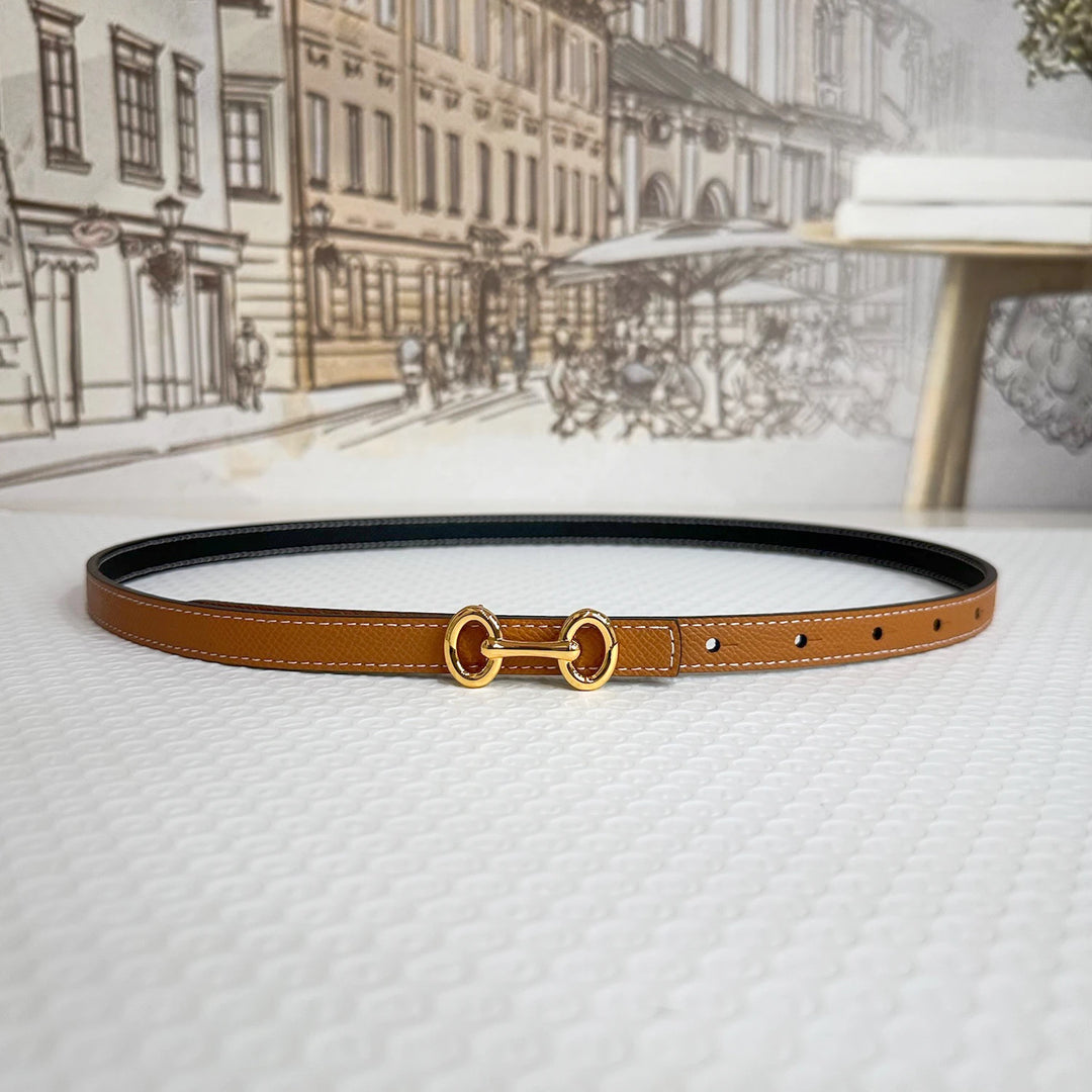2025 New Luxury Brand Double sided Belt Width 15mm Fashion Designer Dress Jeans Women's Belt