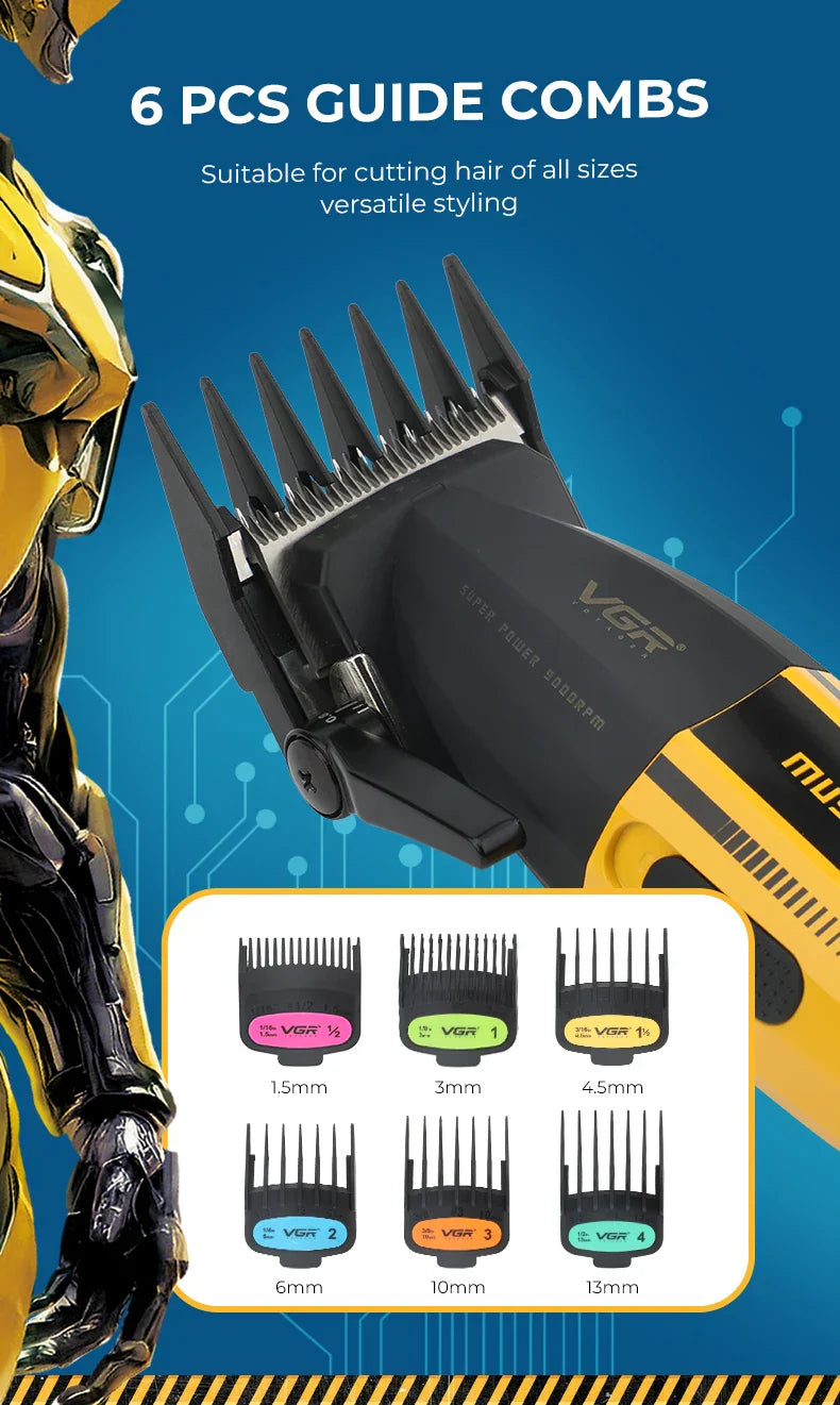 VGR Hair Clippers Professional Hair Trimmer Barber Clippers 9000 RPM Hair Cutting Machine Adjustable Trimmer for Men V-285 V-003