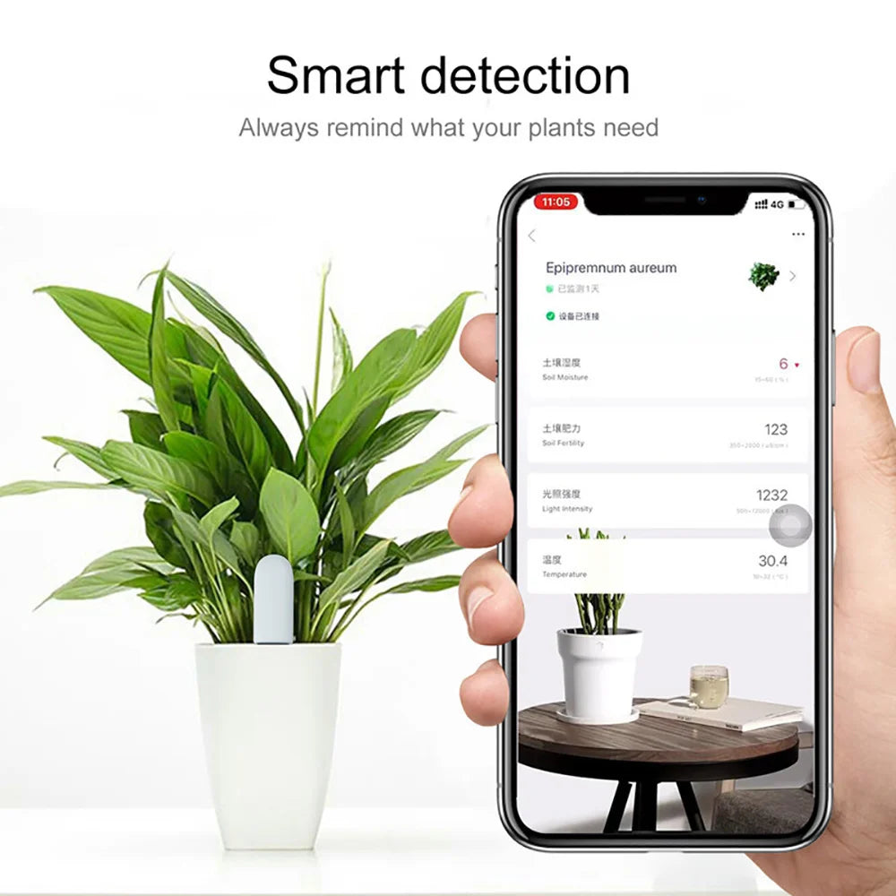HHCC Flower Monitor Flora Garden Care Plant Grass Soil Water Fertility Smart Tester Sensor Flower Gardening Detector For Xiaomi