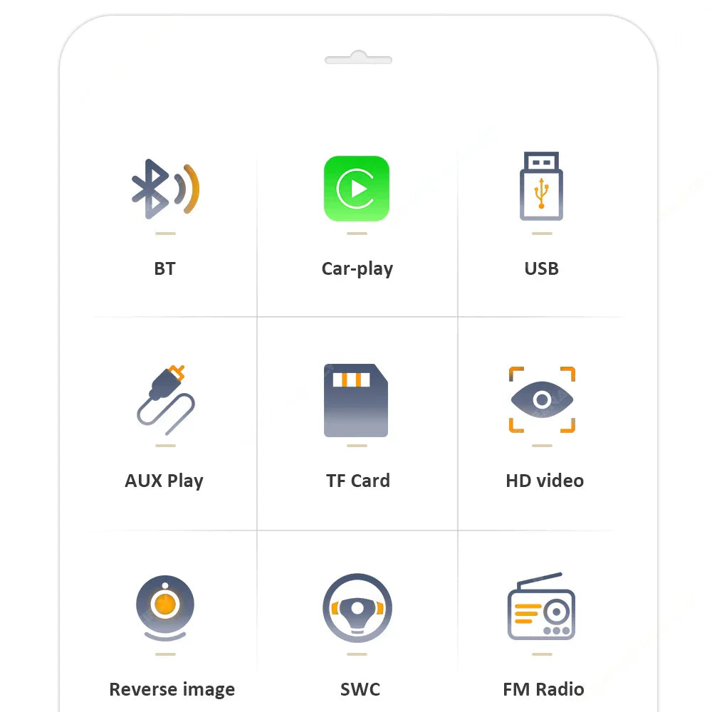 Universal 7" 1din Retractable Screen Car Radio Android Auto Carplay Multimedia Video Player Intelligent Vehicle System BT FM USB