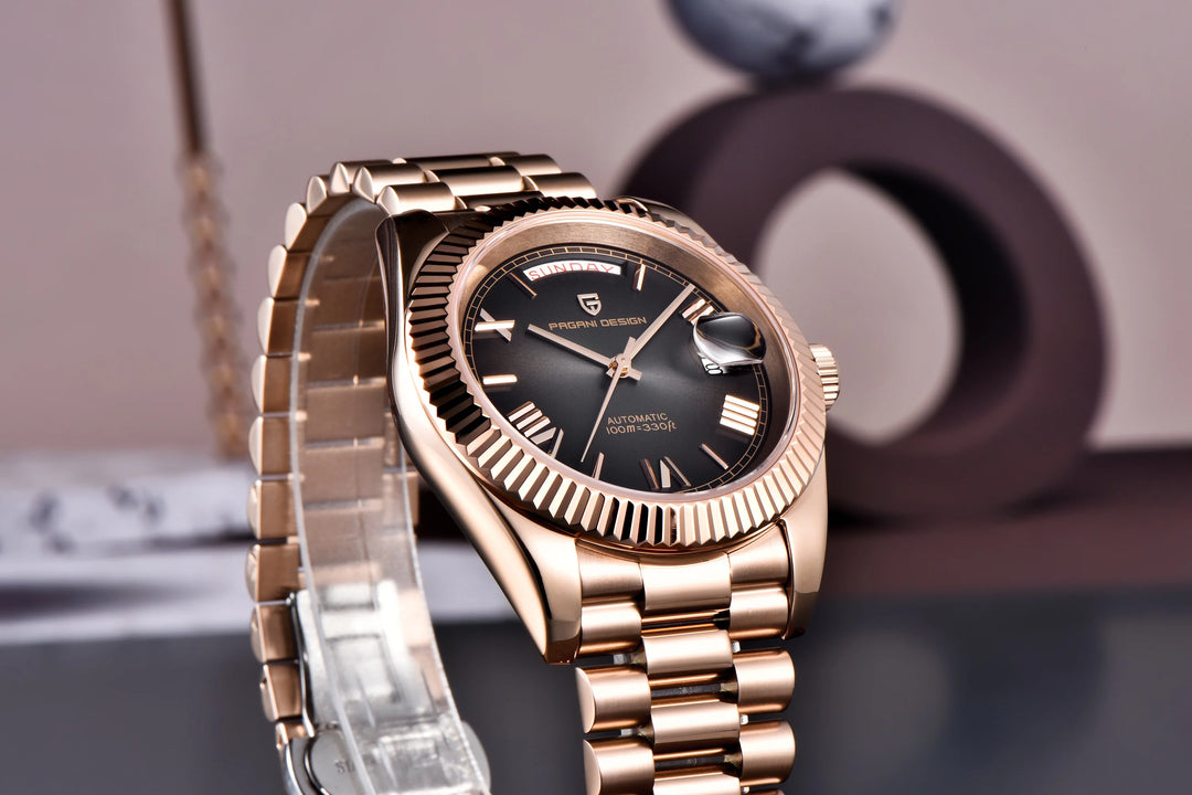 2024 New PAGANI DESIGN Rose Gold DD40 Luxury Automatic Watch Men Mechanical Wrist Watches Men Japan NH36A AR Sapphire crystal