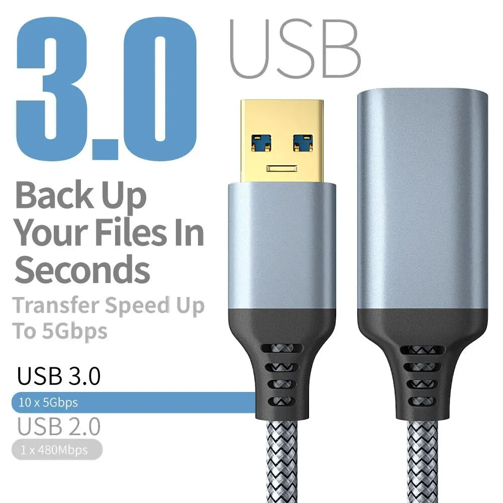 UTHAI Nylon Braided USB 3.0 Male-To-Female High-Speed Transmission Data Cable Computer Camera Printer Extension Cable