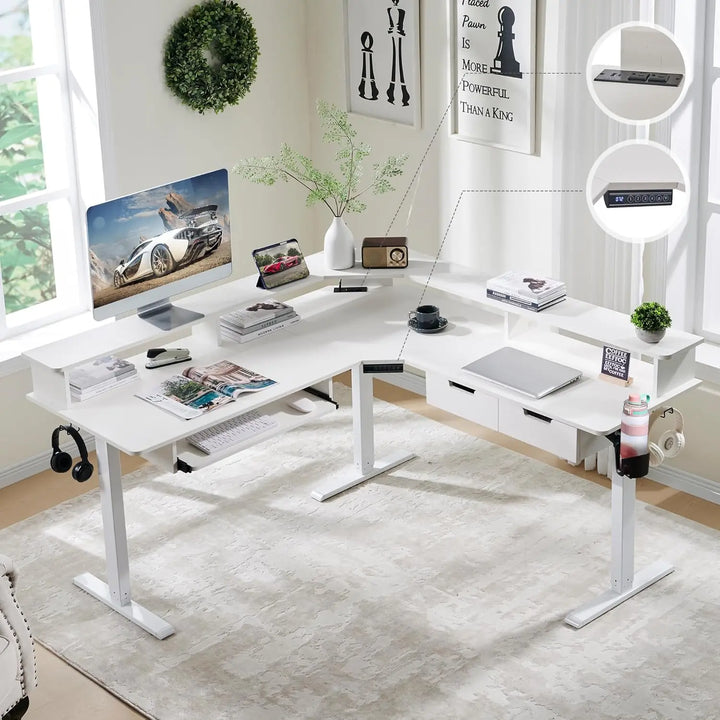 L Shaped Electric Office Desk