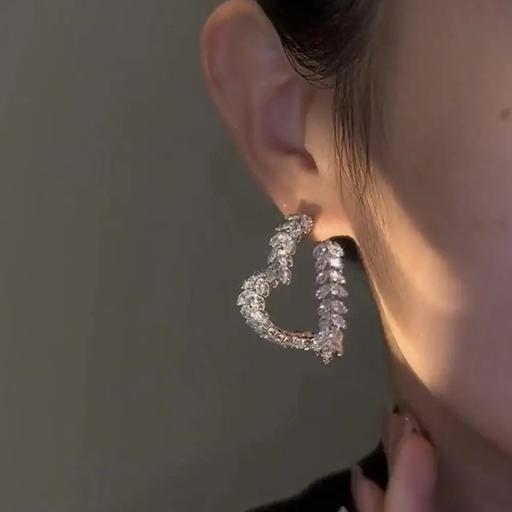 Luxury Wheat Earrings Shiny Zircon Fashion Personality Party Charm Jewelry Wheat Leaf Earring for Women Girls Korean Style