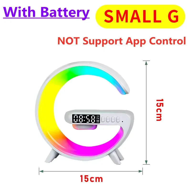 Multifunction 4 In 1 Wireless Charger Pad Stand Speaker RGB Night Light Fast Charging Station For iPhone Samsung Xiaomi Huawei