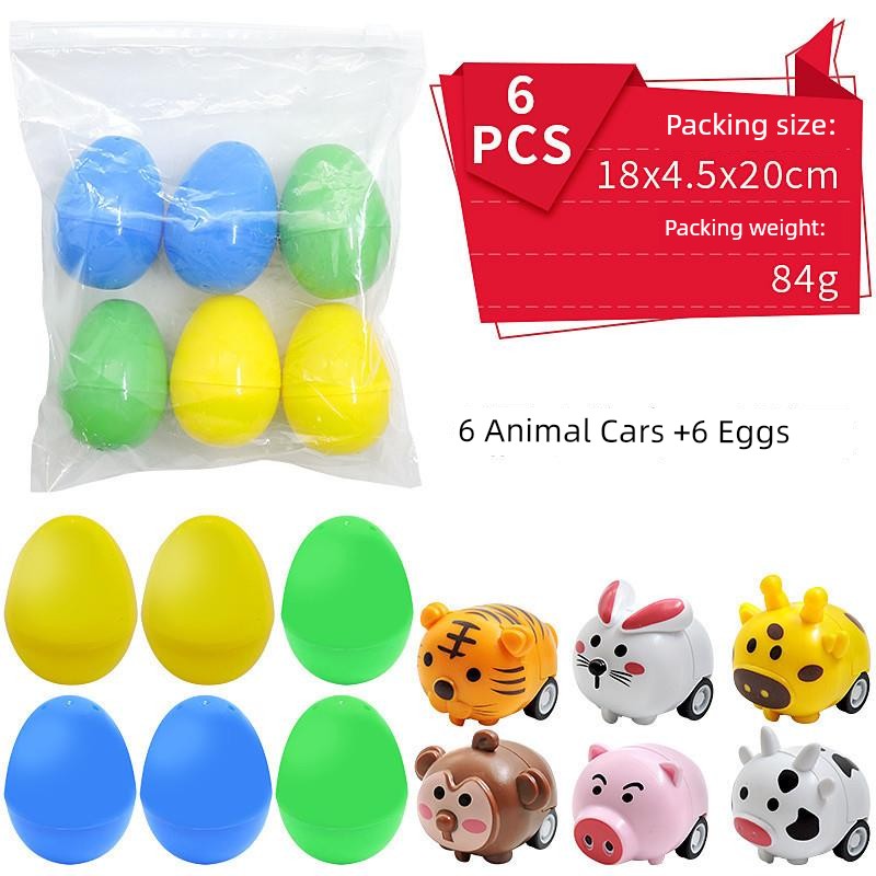 Children's Day Easter Egg Kids Building Blocks Blind Box Cartoon Rabbit Decompression Color Film Puzzle Egg Engineering Car Toys