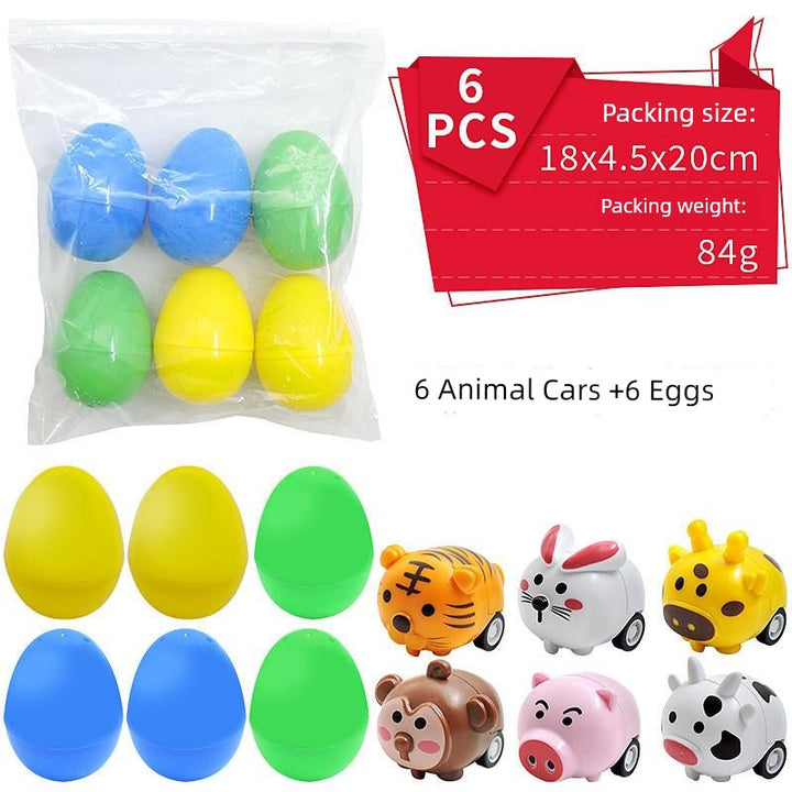 Children's Day Easter Egg Kids Building Blocks Blind Box Cartoon Rabbit Decompression Color Film Puzzle Egg Engineering Car Toys
